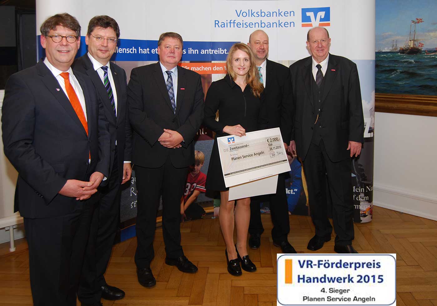 Presentation of the VR-advancement award to Christin Jensen, Planen Service Angeln, in Kiel