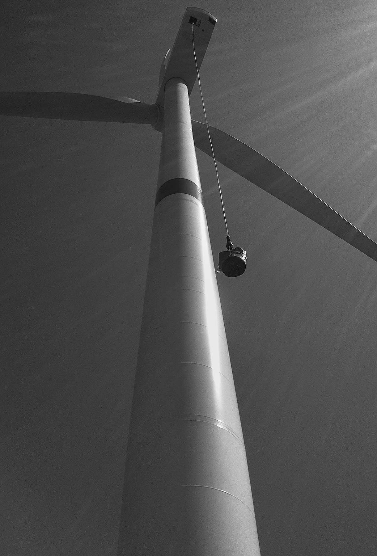 Woven tarpaulin heavy load bag in use for the wind energy plant